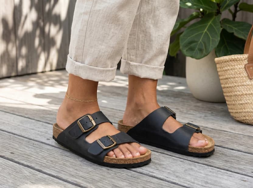 "Golden Cuir" Artisan Adjustable Backstrap Sandals